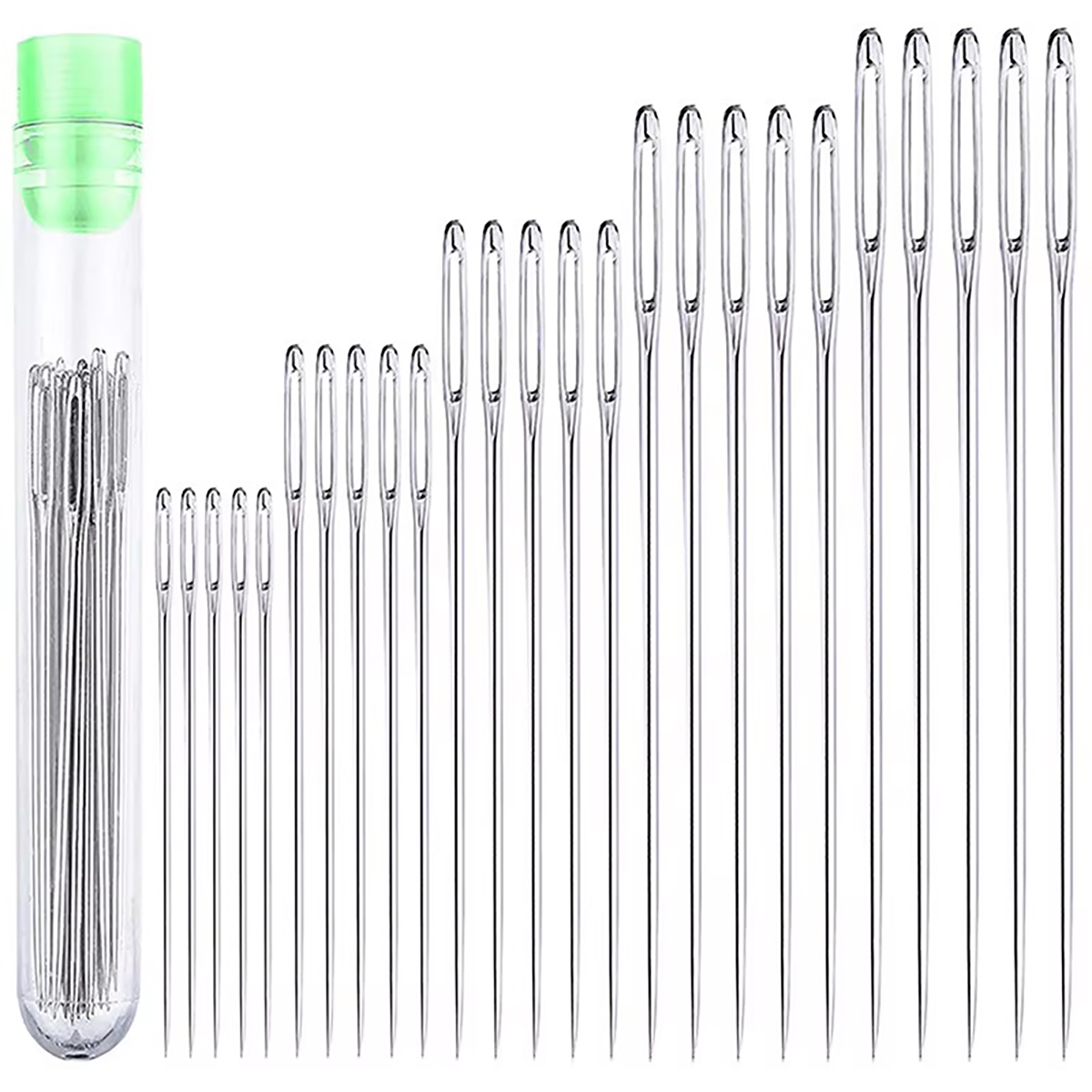 Leatherwork Needles - ชุดเข็มเย็บผ้าขนาดใหญ่ 25 ชิ้น เข็มเย็บหนังทำมือ เข็มเหล็กสำหรับถักไหมพรม ชุดเครื่องมือเย็บผ้า