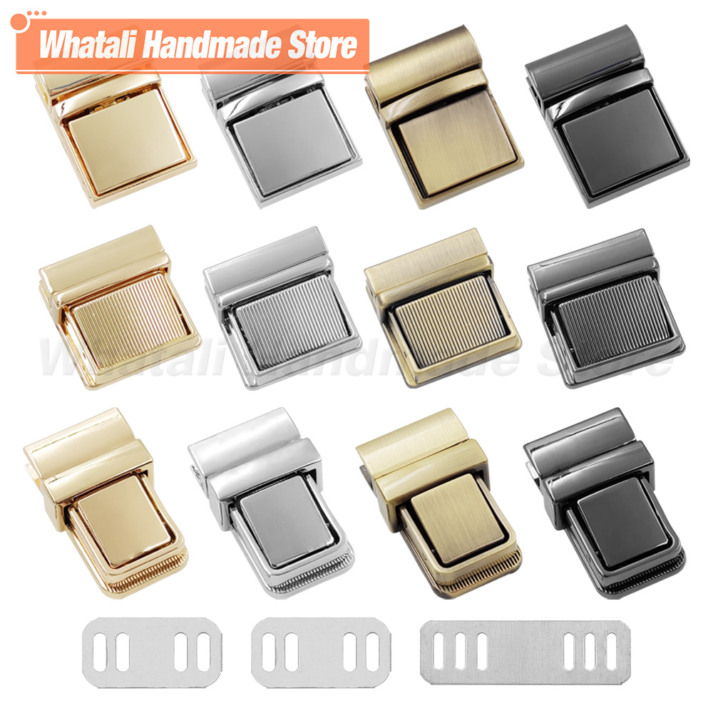 Leatherwork Hardware - 1 PC โลหะสแควร์ PUSH LOCK เปิด
