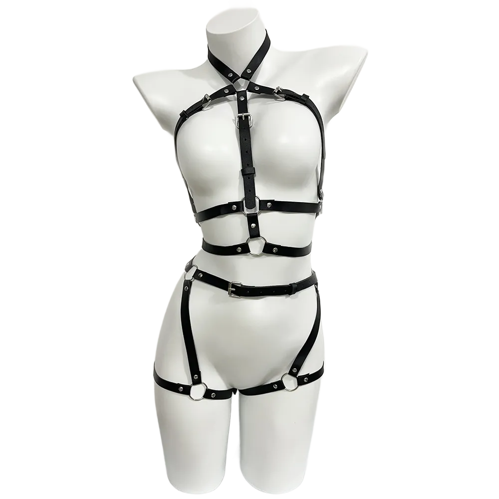 Leather Work Harness - สายรัดสําหรับผู้หญิง Pu หนังขาผู้หญิงเซ็กซี่ Bondage ขาสายรัดปรับต้นขา Garter