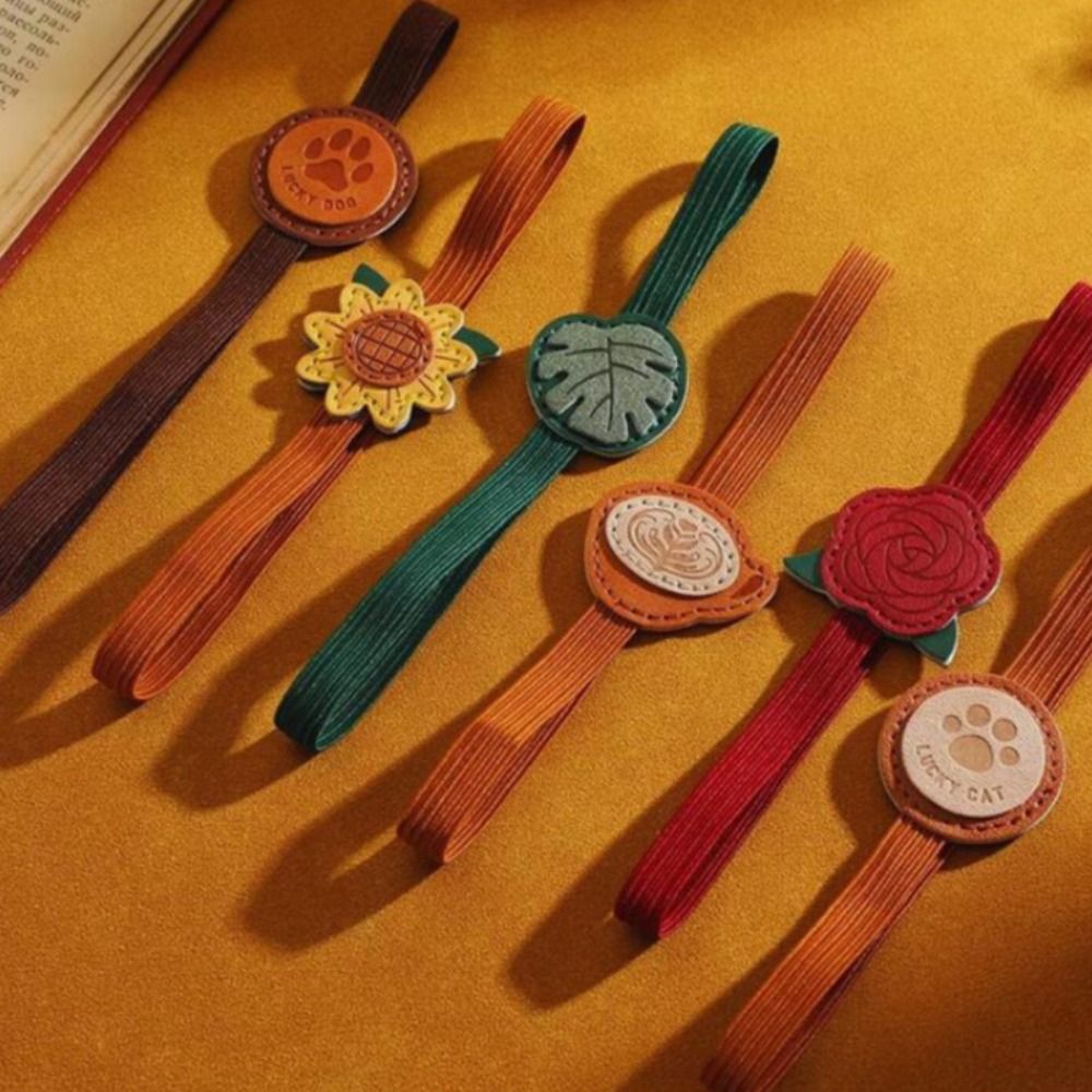Leather Work Notebook - ที่คั่นหนังสือหนังยืดหยุ่นแบบวินเทจ ป้องกันการสูญหาย ที่คั่นหนังสือ PU อเนกประสงค์ สมุดบันทึกปกแข็งสุดหรู