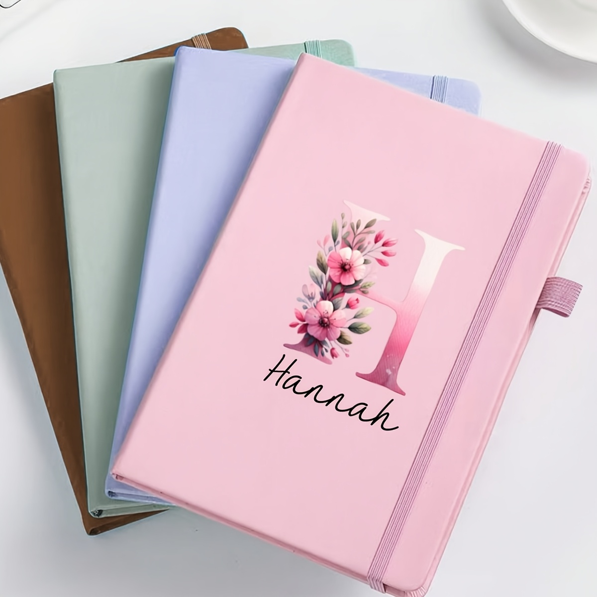 Leather Work Notebook - สมุดบันทึกหนังสลักชื่อส่วนตัว ออกแบบตัวอักษรได้ตามต้องการ สมุดบันทึกหลากสีสำหรับใช้ในสำนักงานและใช้ในชีวิตประจำวัน