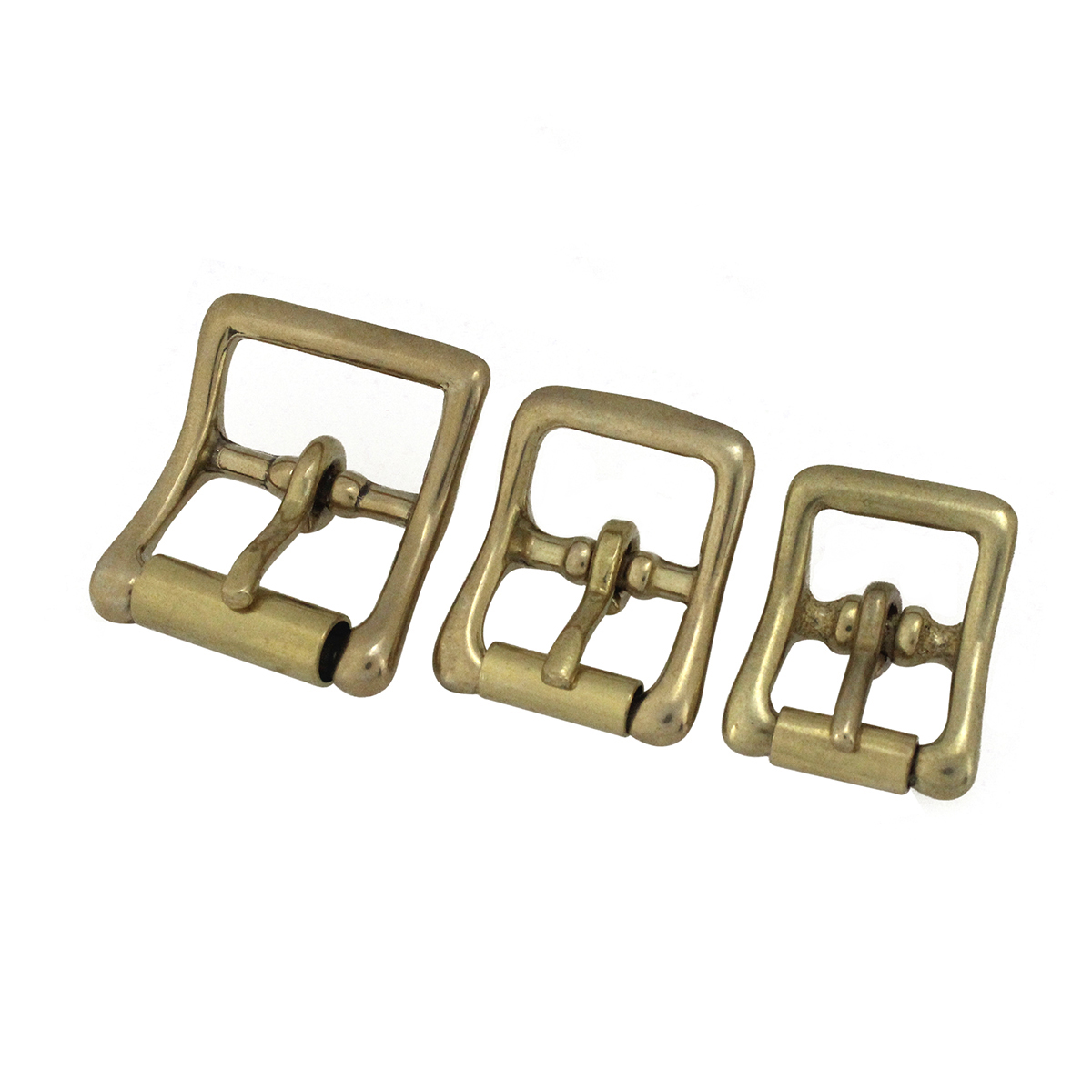 Leatherwork Hardware - หัวเข็มขัดทองเหลืองแบบลูกกลิ้ง 1 ชิ้น สำหรับงานหนัง กระเป๋า เข็มขัด