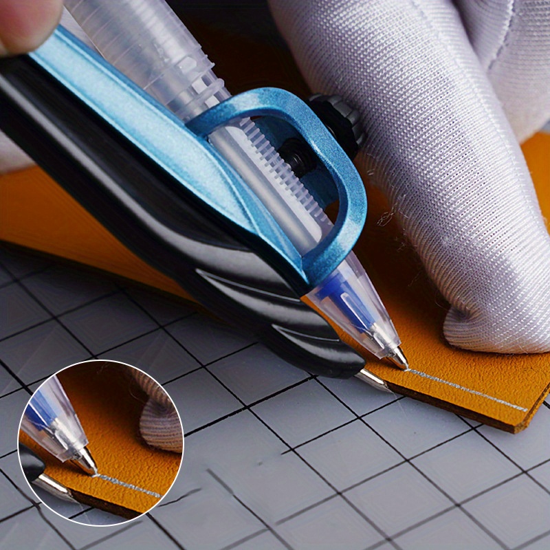 Leatherworking Equipment - 1 Pc หนังสําหรับระยะห่าง DIY หนังทําเครื่องมือปรับขอบหนังเครื่องหมายวัดคลิป Mercury