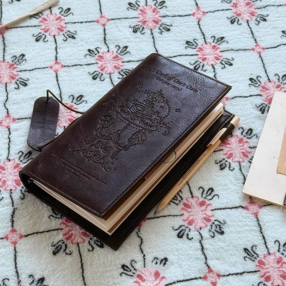 Leather Work Notebook - สมุดโน้ตสีดำสไตล์วินเทจ หนัง PU สมุดบันทึกเปล่า สมุดบันทึกประจำวัน สมุดวาดภาพ