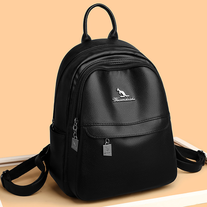 Leather Work Backpack - 2024 ใหม่ผู้หญิงไหล่กระเป๋าหนังคุณภาพสูงกระเป๋าเป้สะพายหลังLuxury Designerยี่ห้อกระเป๋าเป้สะพายหลังขนาดใหญ่ความจุสาวกระเป๋าหนังสือท่องเที่ยว