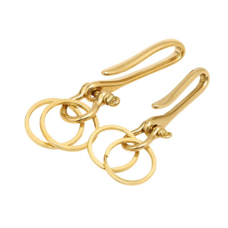 Leatherwork Hardware - ผ้าทองเหลืองตะขอ U-รูปกุญแจแขวนหัวเข็มขัดทองแดงบริสุทธิ์วัวผ้า Hook DIY Handmade หนังอุปกรณ์ฮาร์ดแวร์