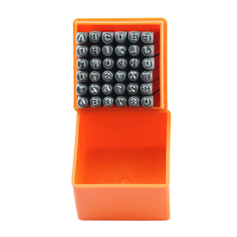 Leatherwork Accessories - 36 Pcs Punch สแตนเลสจำนวนจดหมายแสตมป์ออกแบบ Punch Set