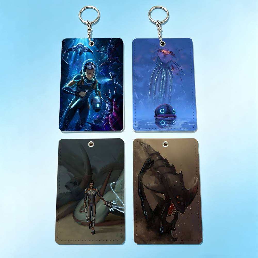 Leather Works - Hot Game S-Subnautica 2 ที่ใส่บัตรพร้อมพวงกุญแจ สำหรับใส่บัตรธนาคาร
