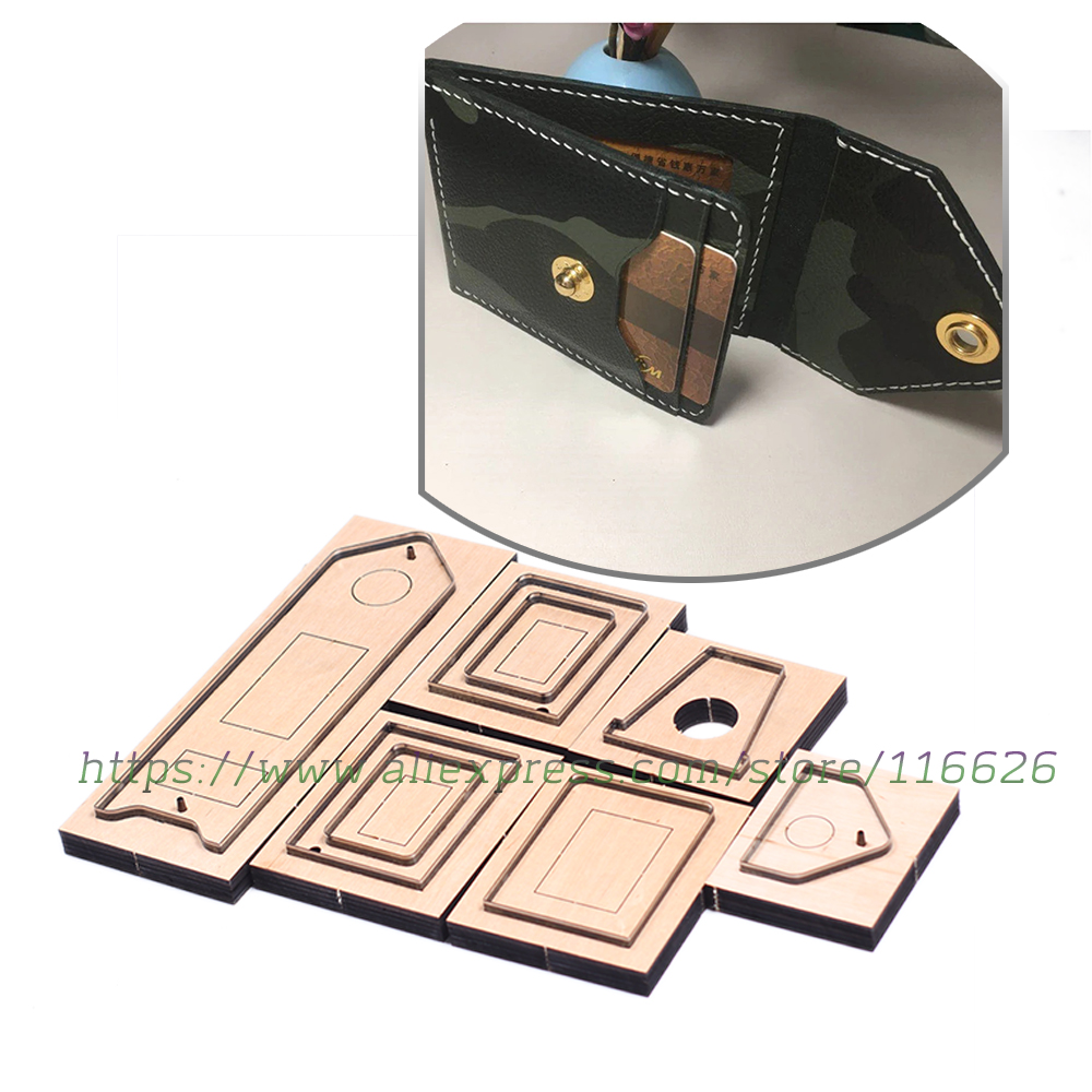 Leatherwork Accessories - DIY หนังหัตถกรรมคู่พับผู้ถือบัตรตายตัดมีดแม่พิมพ์โลหะ Hollowed Punch ชุดเครื่องมือ 30x8