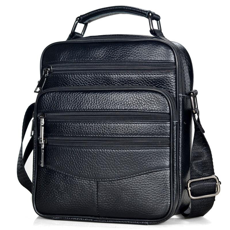 Leather Work Bag Men - ผู้ชายกระเป๋าถือหนังแท้ชายคุณภาพสูง Cowhide หนัง Messenger กระเป๋าผู้ชาย Ipad