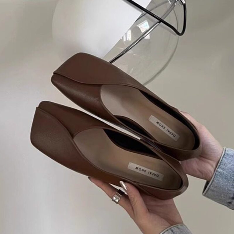 Leather Work Flats Women - รองเท้าโลฟเฟอร์ผู้หญิงแบบใหม่ รองเท้าผ้าใบแฟชั่น หนังนิ่ม ใส่ทำงานได้ สวมใส่สบาย เดินง่าย