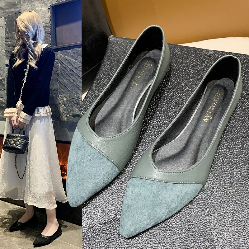 Leather Works - รองเท้าหนังสีดำแบบเรียบสำหรับผู้หญิง รองเท้าทำงานแบบสวม ส้นเตี้ย ใส่ได้หลายโอกาส สำหรับฤดูใบไม้ร่วง