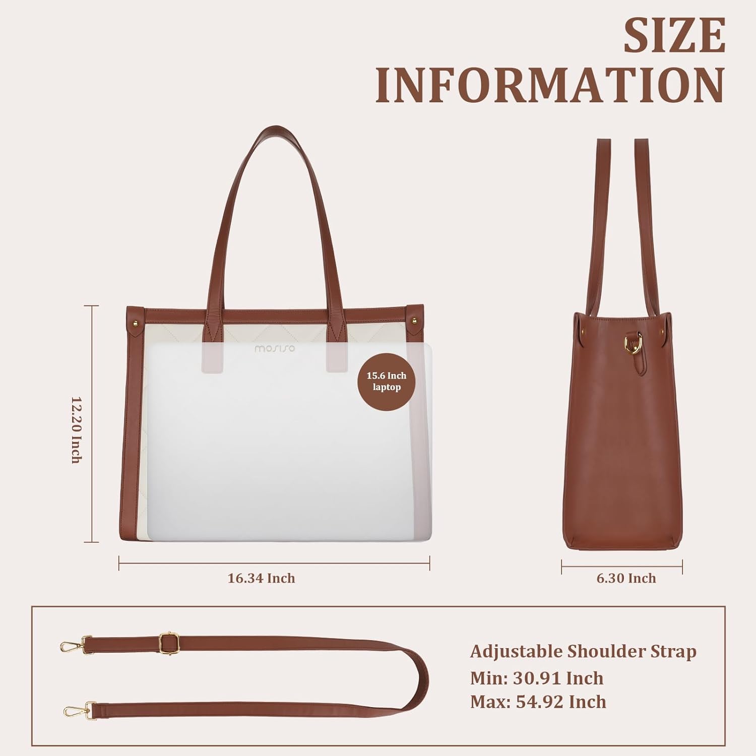 Leather Work Notebook - กระเป๋าแล็ปท็อปกันน้ำสำหรับผู้หญิง 15.6 นิ้วกระเป๋าแล็ปท็อปสำหรับแมคบุค เอชพี เดลล์ เอซุส