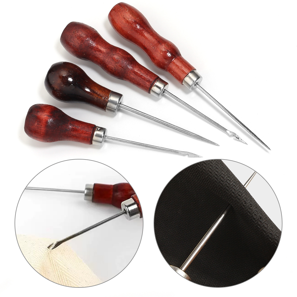 Leatherwork Accessories - เข็มเจาะรูหนัง ด้ามไม้ สำหรับงาน DIY เย็บเต็นท์หนัง เครื่องมือซ่อมรองเท้า