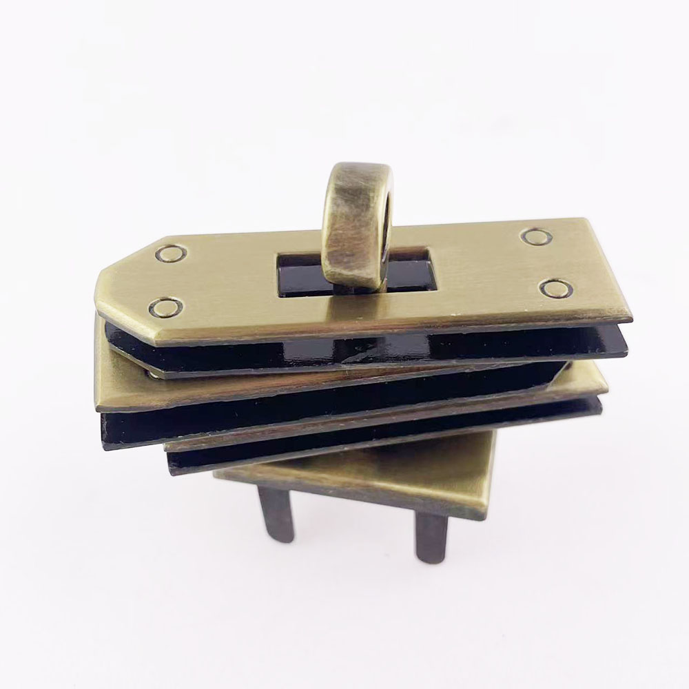 Leatherwork Hardware - ชุดอุปกรณ์ล็อคกระเป๋าโลหะสีทอง/ทองเหลือง ขนาด 46 มม. 1 ชุด