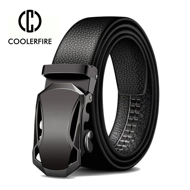 Leather Works Belt - เข็มขัดหนังหัวเข็มขัดอัตโนมัติโลหะผู้ชายเข็มขัดสำหรับผู้ชายแบรนด์ดังหรูหรา ZDP001ทำงานธุรกิจ