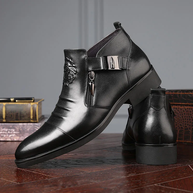 Leather Work Dress - คุณภาพสูงผู้ชายข้อเท้ารองเท้า PLUS ขนาด 48 ชายรองเท้าชี้ Toe