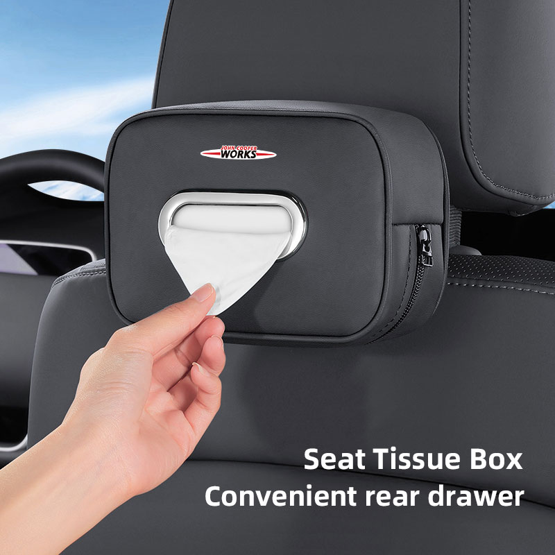 Leather Work For Car - กล่องเก็บทิชชู่ในรถยนต์ อุปกรณ์เสริมสำหรับรถยนต์ สำหรับ MINI WORKS Cooper