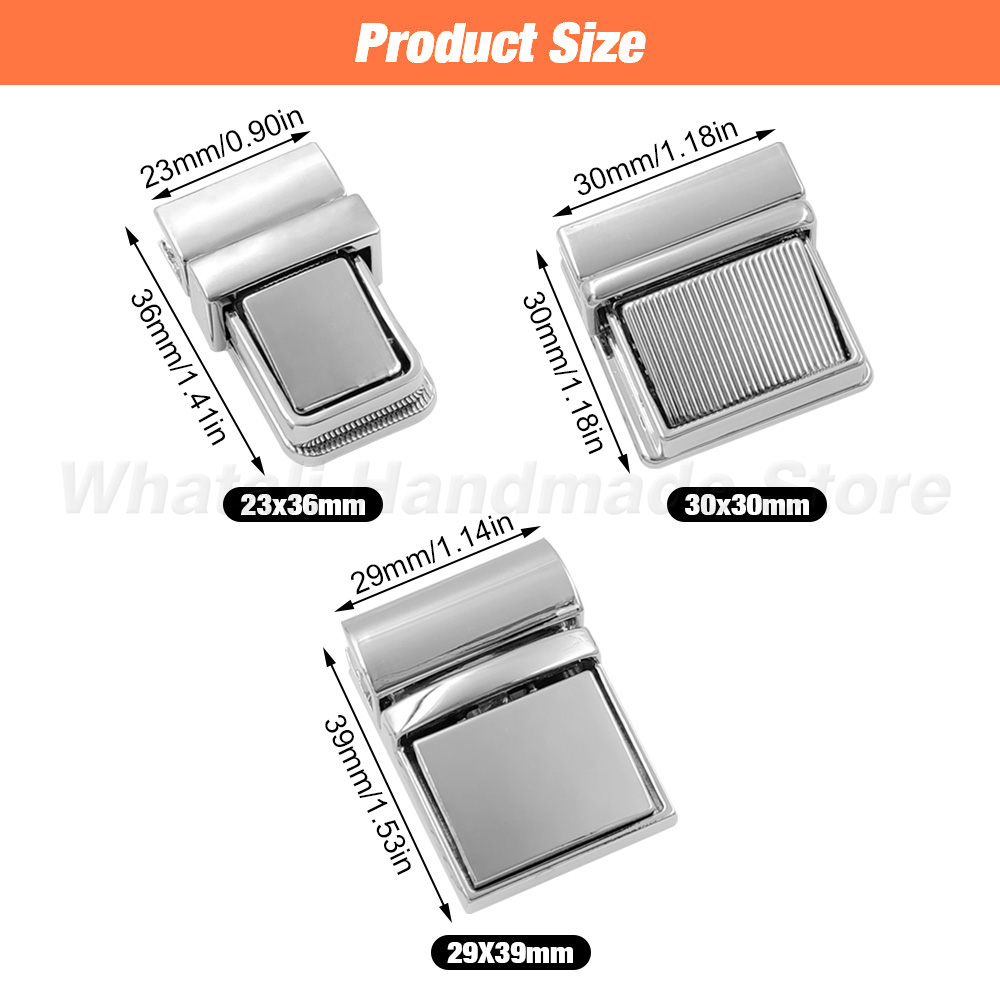 1 PC โลหะสแควร์ PUSH LOCK เปิด - Leatherwork Hardware บทวิจารณ์และราคา