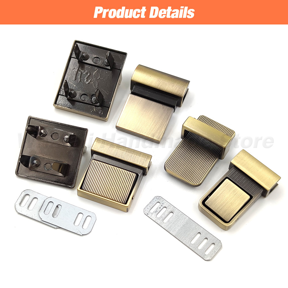 1 PC โลหะสแควร์ PUSH LOCK เปิด - Leatherwork Hardware บทวิจารณ์และราคา