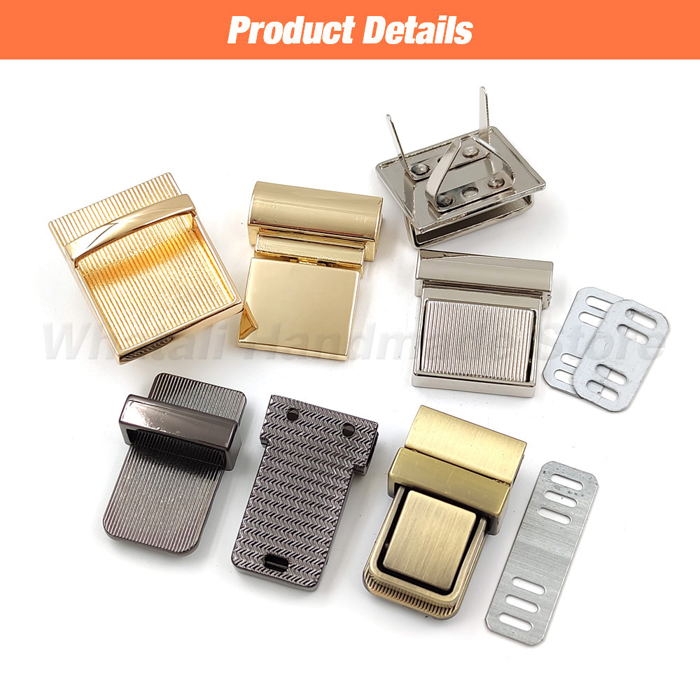 1 PC โลหะสแควร์ PUSH LOCK เปิด - Leatherwork Hardware บทวิจารณ์และราคา