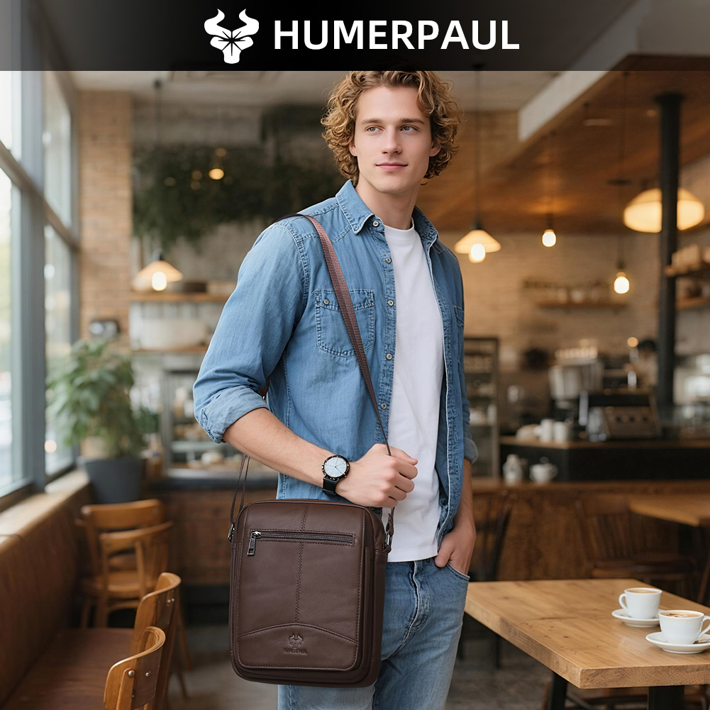 กระเป๋าหนังแท้ HUMERPAUL สำหรั - Leather Work Bag Men บทวิจารณ์และราคา