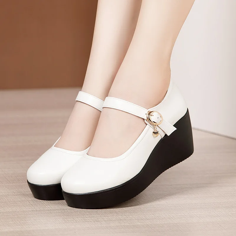 6ซม.ขนาดเล็กขนาด32-43 Vintageต - Leather Work Flats Women บทวิจารณ์และราคา