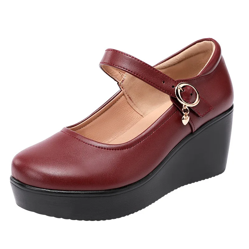 6ซม.ขนาดเล็กขนาด32-43 Vintageต - Leather Work Flats Women บทวิจารณ์และราคา