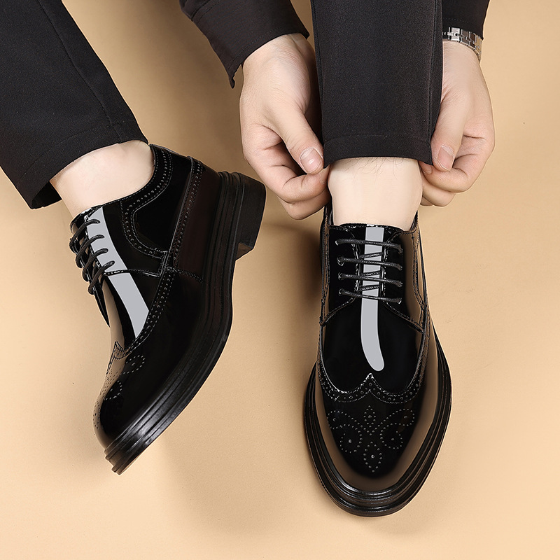 รองเท้าหนังแก้วผู้ชายแบบ Brogu - Leather Work Dress บทวิจารณ์และราคา