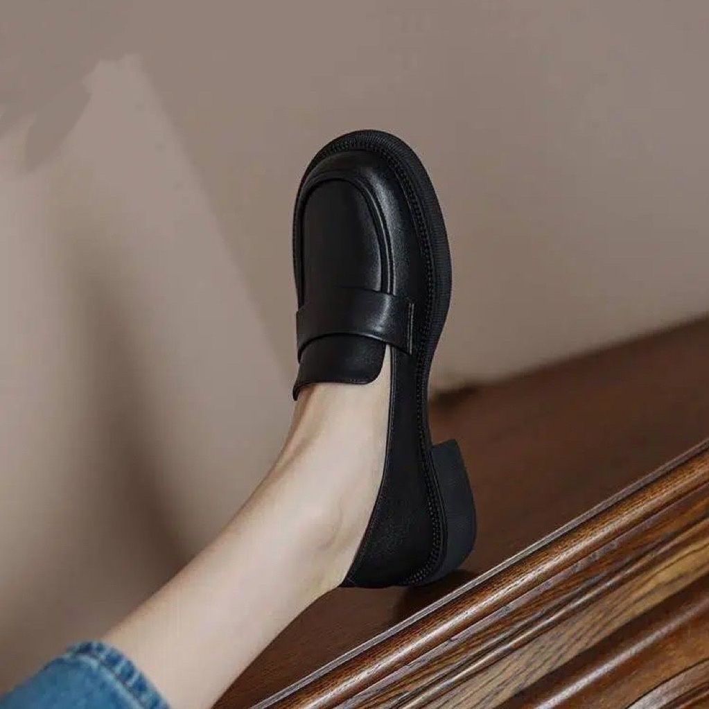 รองเท้าทำงานสตรีหนังแท้แบบสวมพ - Leather Work Flats Women บทวิจารณ์และราคา