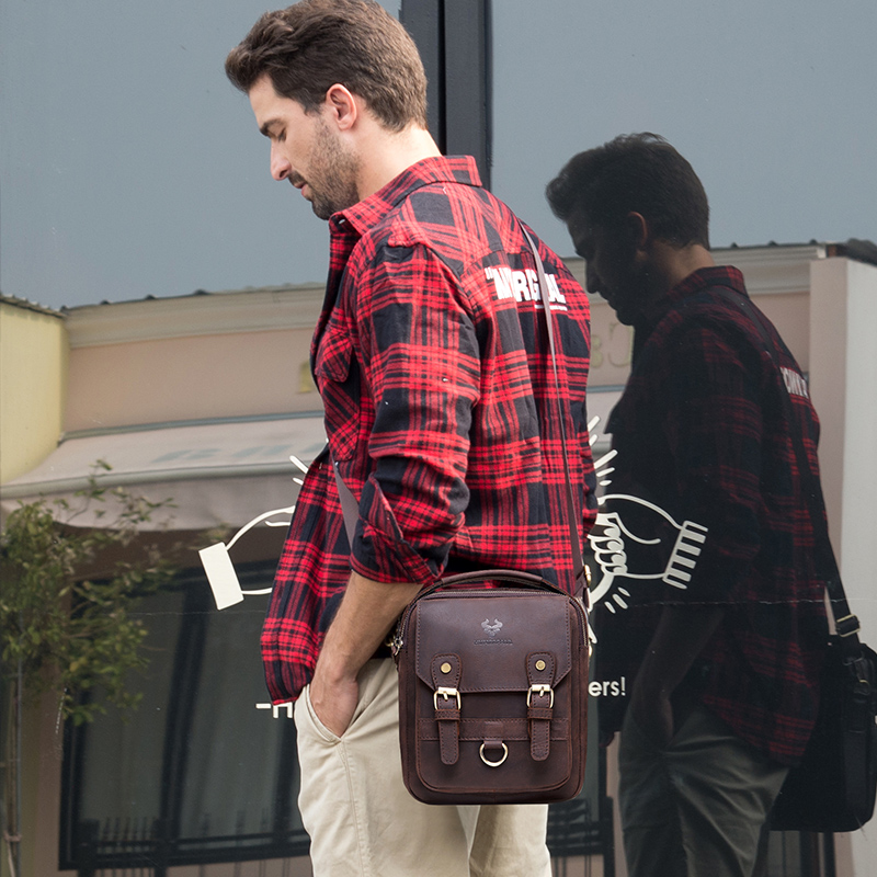 LAREET กระเป๋าสะพายหนังแท้สำหร - Leather Work Bag Men บทวิจารณ์และราคา
