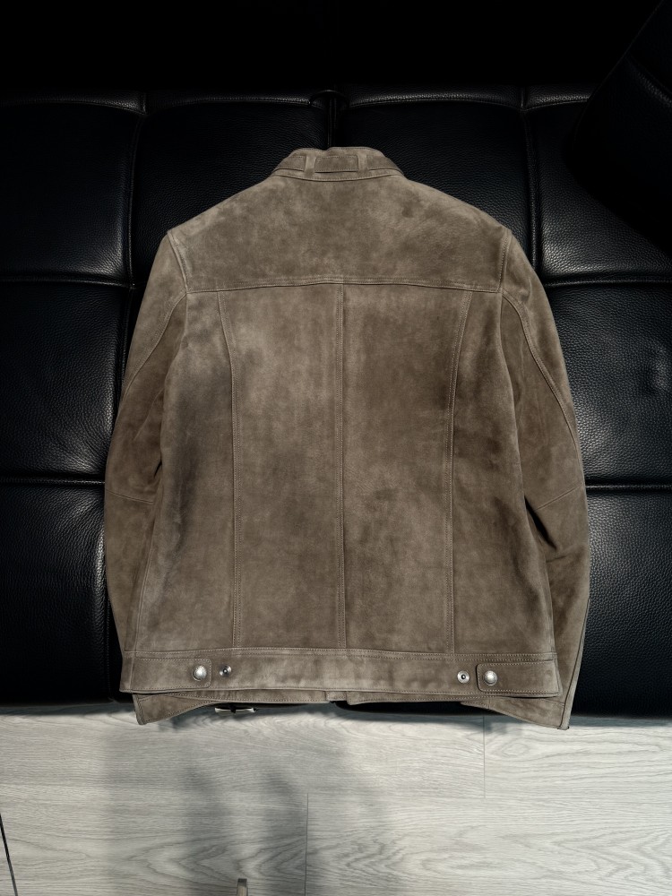 เสื้อแจ็คเก็ตหนังกลับทรงสลิมฟิ - Leather Work Jacket Mens บทวิจารณ์และราคา
