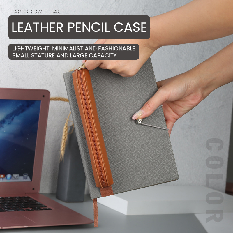 ที่ใส่ปากกาหนัง PU มีซิปเคสปาก - Leather Work Notebook บทวิจารณ์และราคา