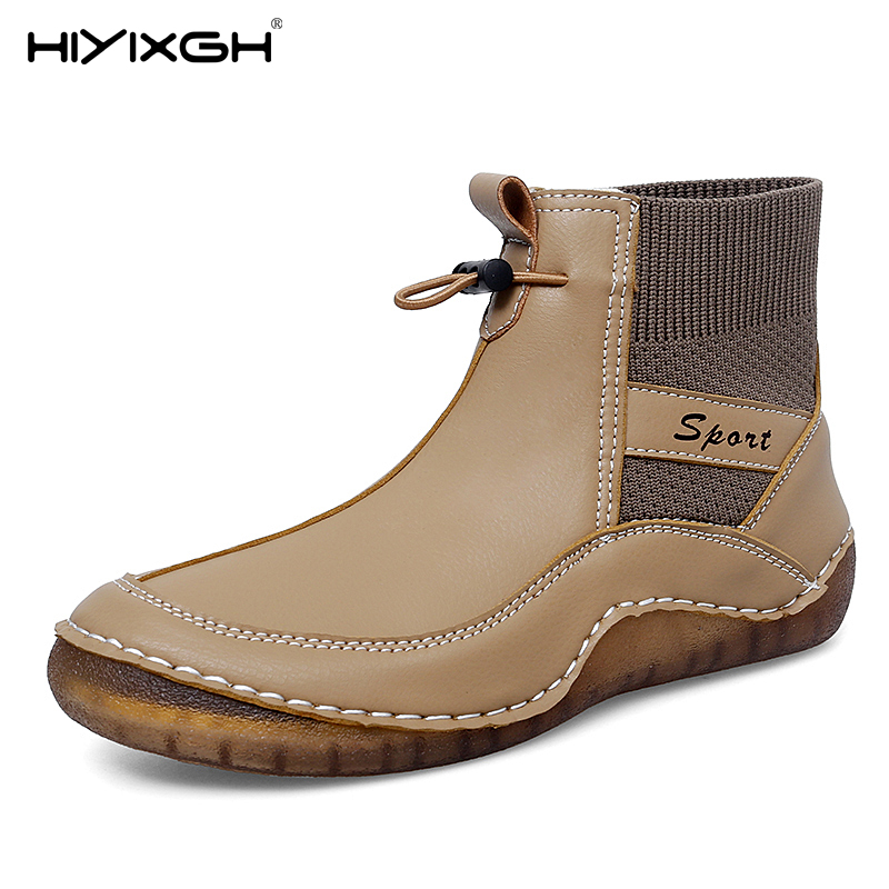 รองเท้าบูทผู้หญิงแฟชั่นฤดูใบไม - Leather Work Flats Women บทวิจารณ์และราคา