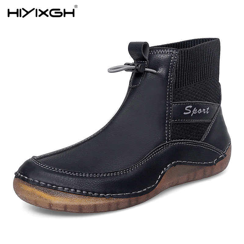 รองเท้าบูทผู้หญิงแฟชั่นฤดูใบไม - Leather Work Flats Women บทวิจารณ์และราคา