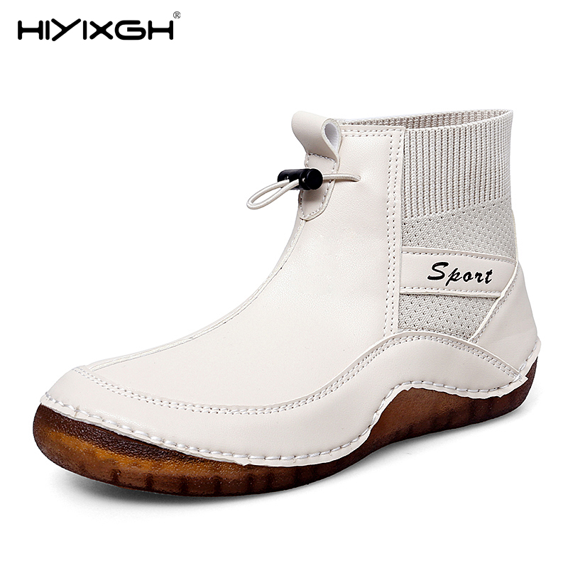 รองเท้าบูทผู้หญิงแฟชั่นฤดูใบไม - Leather Work Flats Women บทวิจารณ์และราคา