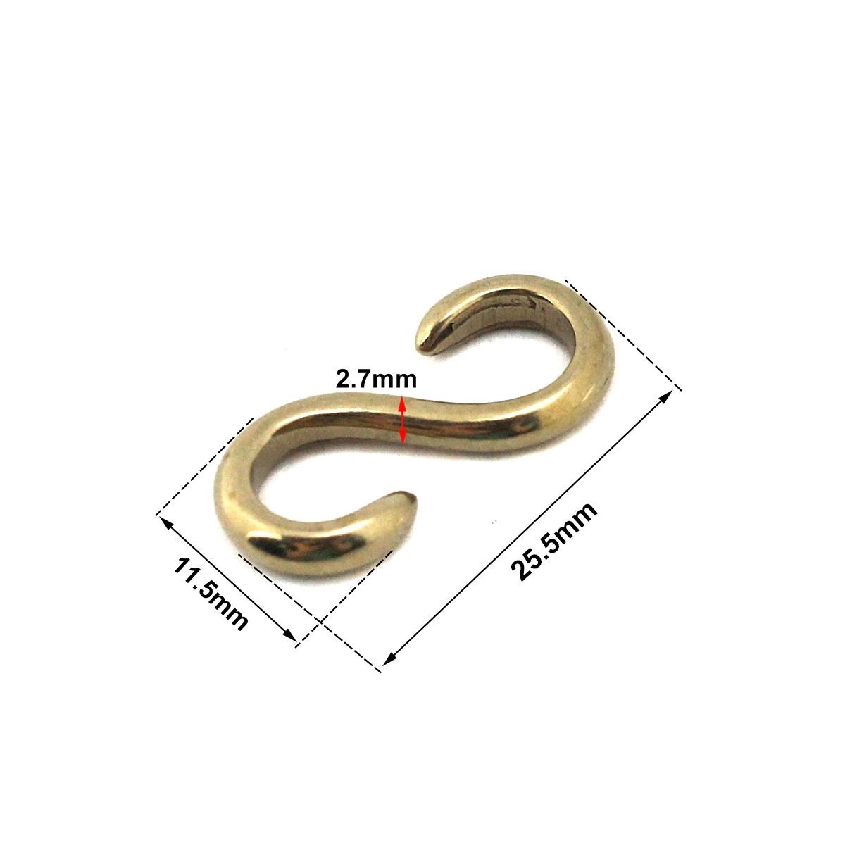 10 pcs S รูปร่างตะขอทองเหลืองห - Leatherwork Hardware บทวิจารณ์และราคา