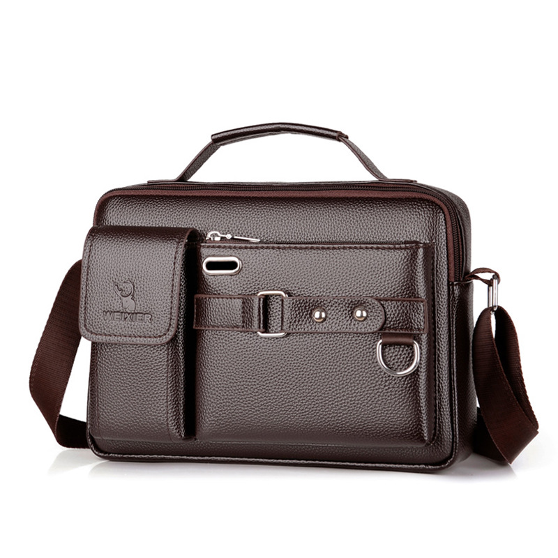 ยี่ห้อผู้ชายไหล่กระเป๋าหนังPuธ - Leather Work Bag Men บทวิจารณ์และราคา