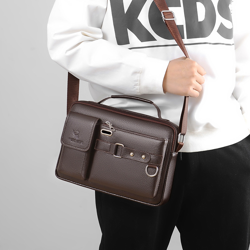 ยี่ห้อผู้ชายไหล่กระเป๋าหนังPuธ - Leather Work Bag Men บทวิจารณ์และราคา