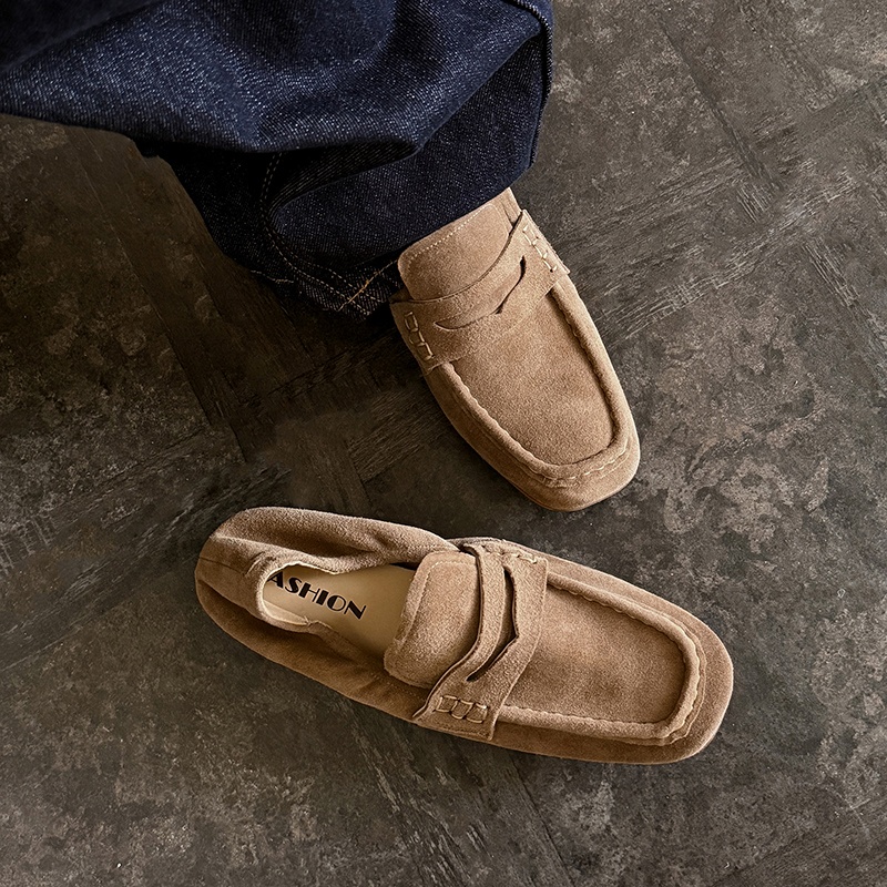 รองเท้าสตรีแบบสวม สไตล์คลาสสิก - Leather Work Flats Women บทวิจารณ์และราคา