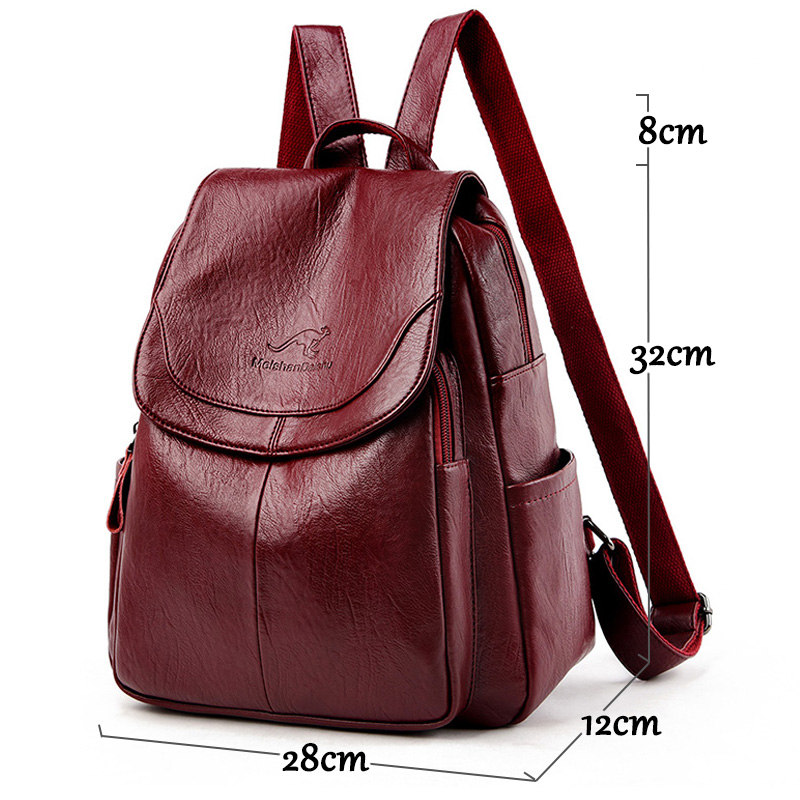 9 สีผู้หญิงหนังนุ่มกระเป๋าเป้ส - Leather Work Backpack บทวิจารณ์และราคา