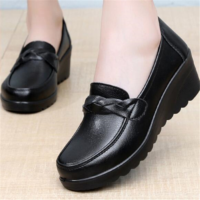 รองเท้าผู้หญิงสำหรับฤดูใบไม้ผล - Leather Work Flats Women บทวิจารณ์และราคา