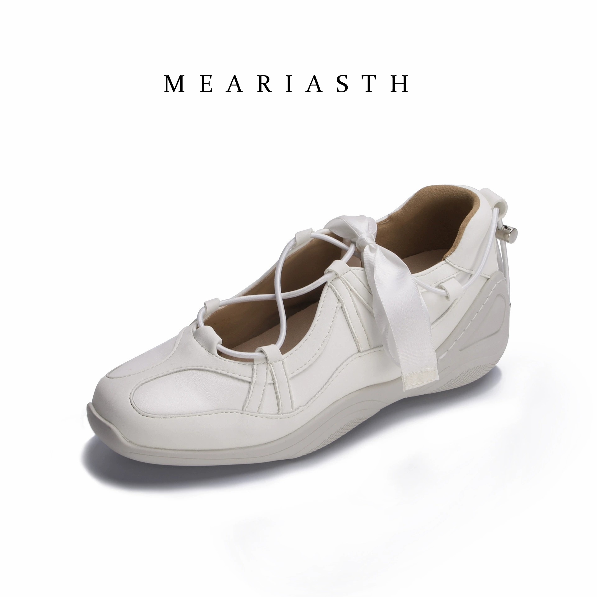รองเท้าส้นเตี้ยสไตล์เกาหลีประด - Leather Work Flats Women บทวิจารณ์และราคา