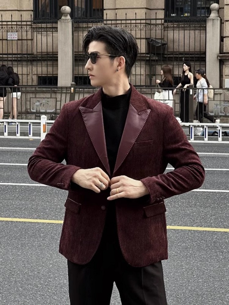 แฟชั่นบุรุษฤดูใบไม้ร่วง SLIM F - Leather Work Jacket Mens บทวิจารณ์และราคา
