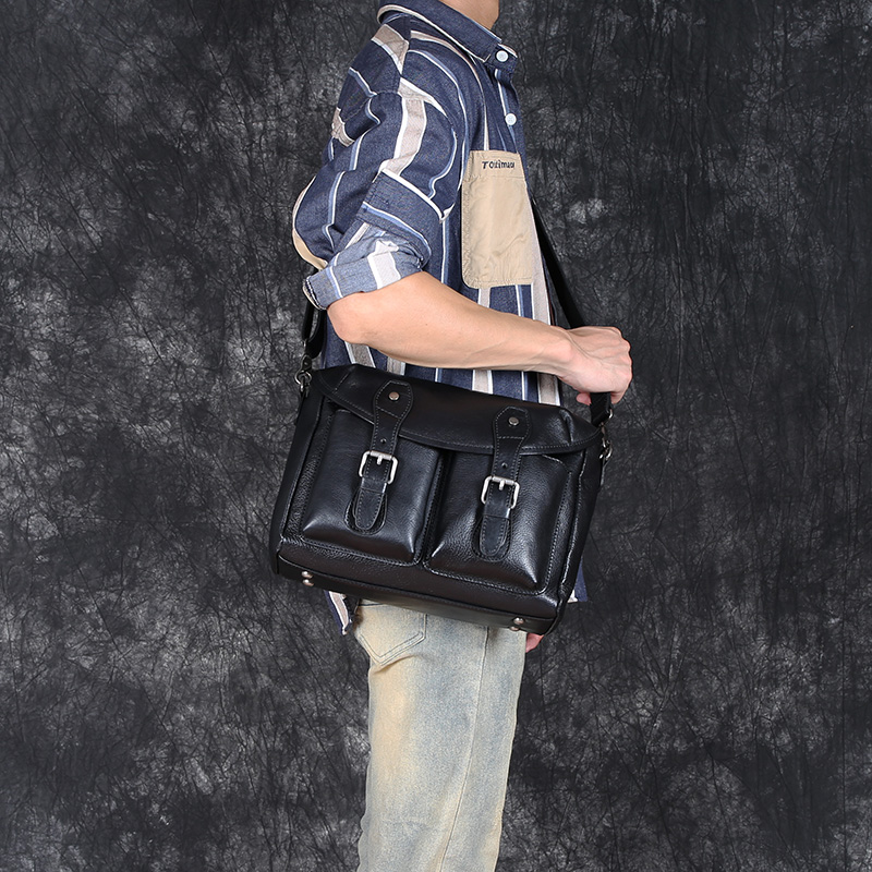 กระเป๋าสะพายไหล่ข้างเดียวของผู - Leather Work Bag Men บทวิจารณ์และราคา