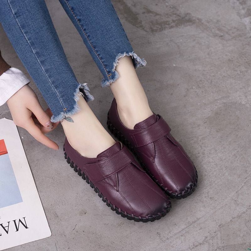 รองเท้าบัลเล่ต์ส้นเตี้ยหนังแท้ - Leather Work Flats Women บทวิจารณ์และราคา