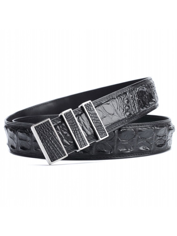 คุณภาพสูงชายหนังจระเข้แท้เข็มข - Leather Works Belt บทวิจารณ์และราคา
