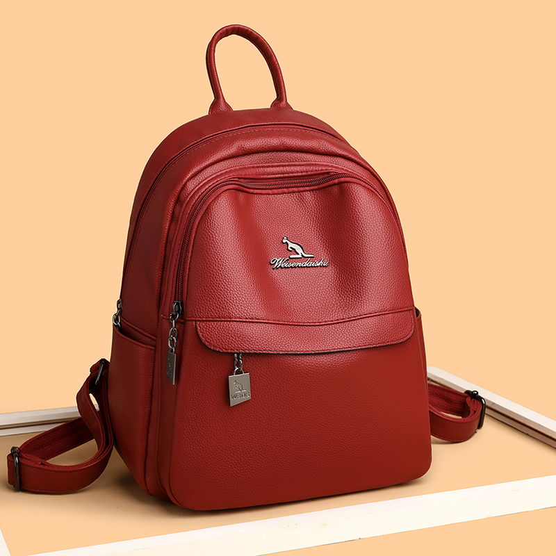2024 ใหม่ผู้หญิงไหล่กระเป๋าหนั - Leather Work Backpack บทวิจารณ์และราคา