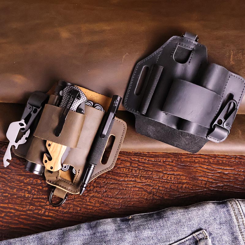 กระเป๋าคาดเอวหนังแท้ยุทธวิธีกร - Leatherwork Knife Sheath บทวิจารณ์และราคา