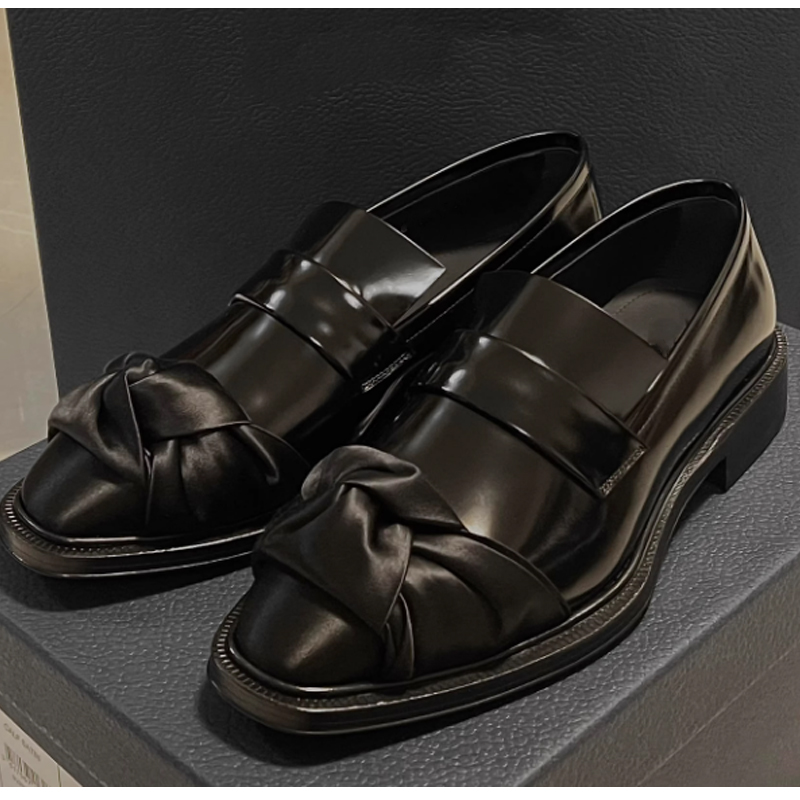 รองเท้าโลฟเฟอร์หนังแก้วสีดำสำห - Leather Work Dress บทวิจารณ์และราคา